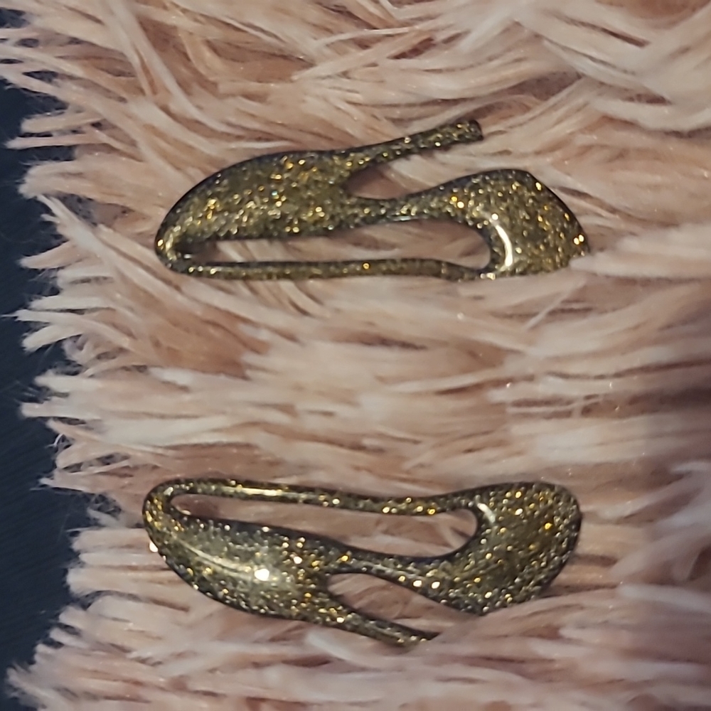 Bling hi heel shoes earrings